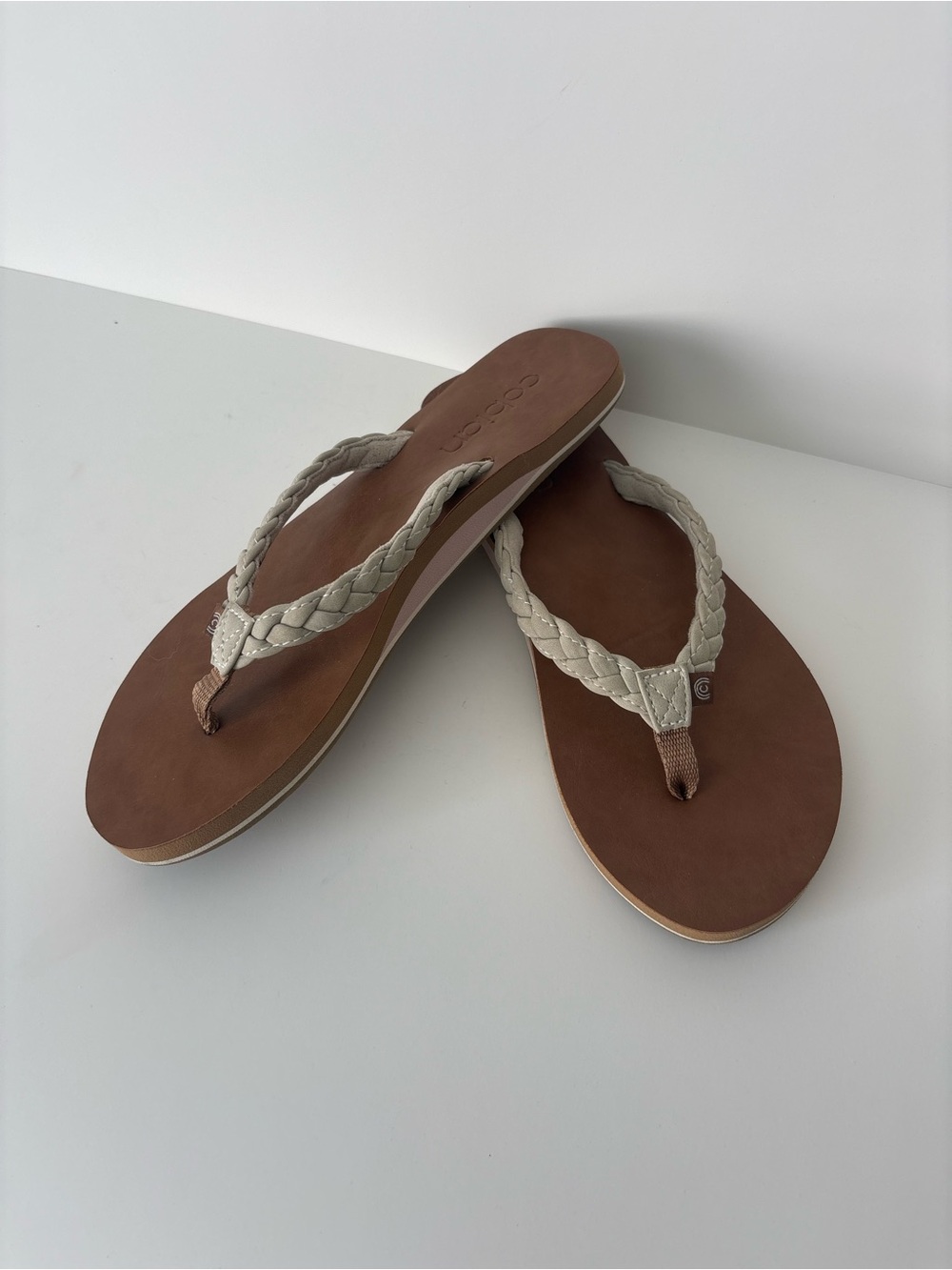 Cobian Women's Braided Sandals in Tan & Brown